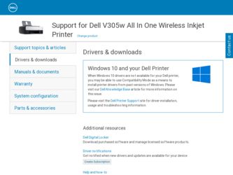 V305w driver download page on the Dell site