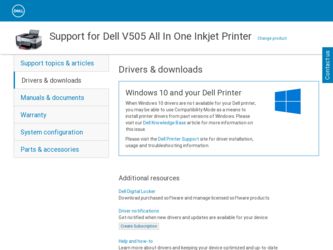 V505 driver download page on the Dell site