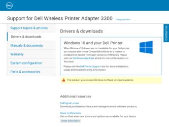 Wireless Adapter 3300 driver download page on the Dell site