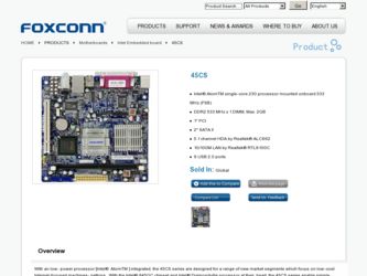 45CS driver download page on the Foxconn site