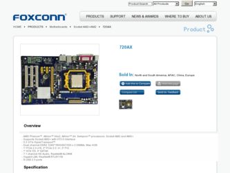 720AX driver download page on the Foxconn site