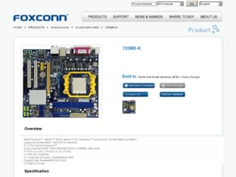 720MX-K driver download page on the Foxconn site