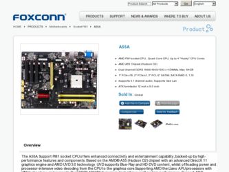 A55A driver download page on the Foxconn site