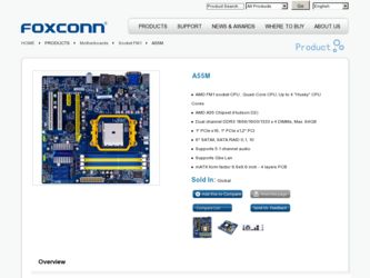 A55M driver download page on the Foxconn site