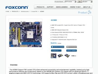 A55MX driver download page on the Foxconn site