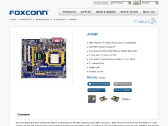 A6GMV driver download page on the Foxconn site