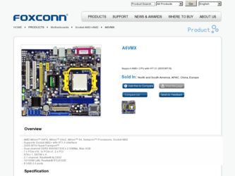 A6VMX driver download page on the Foxconn site
