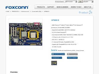 A78AX-K driver download page on the Foxconn site