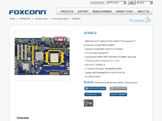A78AX-S driver download page on the Foxconn site