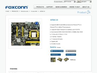 A7DA 3.0 driver download page on the Foxconn site