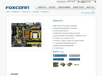 A7DA-S 3.0 driver download page on the Foxconn site
