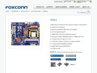 A7DA-S driver download page on the Foxconn site
