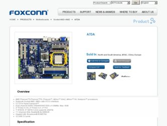 A7DA driver download page on the Foxconn site