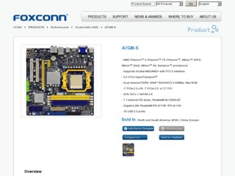 A7GM-S driver download page on the Foxconn site