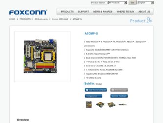 A7GMP-S driver download page on the Foxconn site
