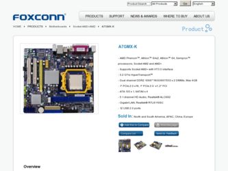 A7GMX-K driver download page on the Foxconn site