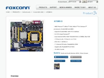 A7GMX-S driver download page on the Foxconn site