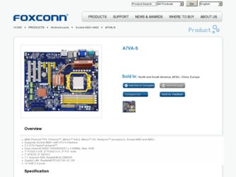 A7VA-S driver download page on the Foxconn site