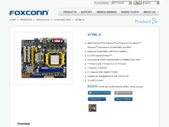 A7VML-K driver download page on the Foxconn site