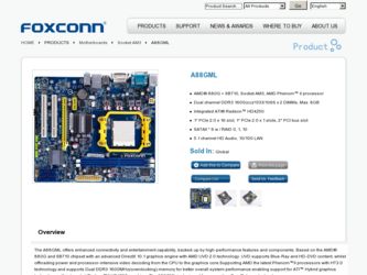 A88GML driver download page on the Foxconn site