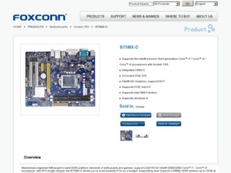 B75MX-D driver download page on the Foxconn site