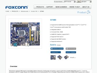 B75MX driver download page on the Foxconn site