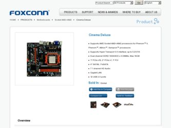 Cinema Deluxe driver download page on the Foxconn site
