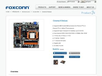 Cinema II Deluxe driver download page on the Foxconn site