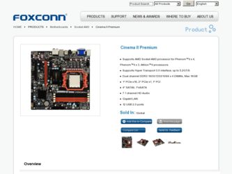 Cinema II Premium driver download page on the Foxconn site