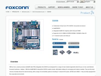 D250S driver download page on the Foxconn site