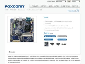 D255 driver download page on the Foxconn site