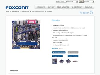 D52S 3.0 driver download page on the Foxconn site