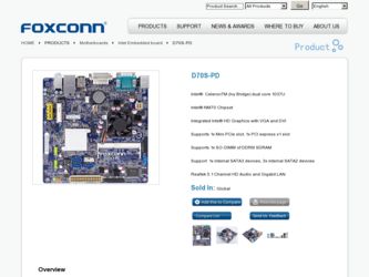 D70S-PD driver download page on the Foxconn site