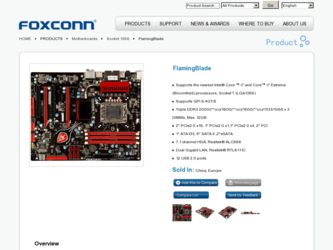 FlamingBlade driver download page on the Foxconn site