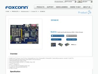 G31AX-K driver download page on the Foxconn site
