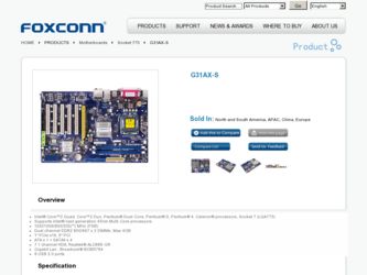 G31AX-S driver download page on the Foxconn site