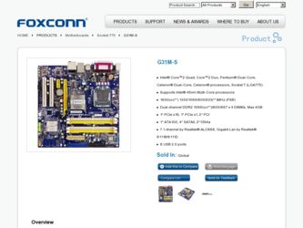 G31M-S driver download page on the Foxconn site