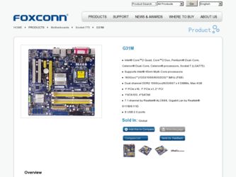 G31M driver download page on the Foxconn site