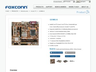 G31MG-S driver download page on the Foxconn site