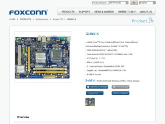G31MV-K driver download page on the Foxconn site