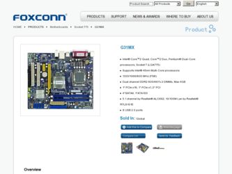 G31MX driver download page on the Foxconn site