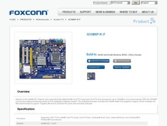 G31MXP-K I7 driver download page on the Foxconn site