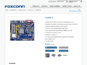 G31MXP-K driver download page on the Foxconn site