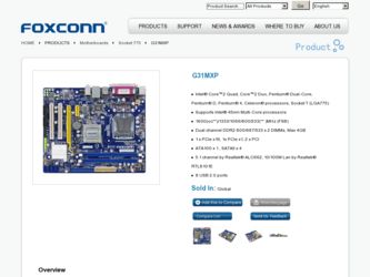 G31MXP driver download page on the Foxconn site