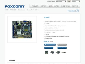 G31S-K driver download page on the Foxconn site