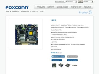 G31S driver download page on the Foxconn site