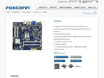 G41M-S driver download page on the Foxconn site