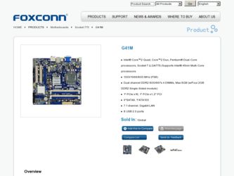 G41M driver download page on the Foxconn site
