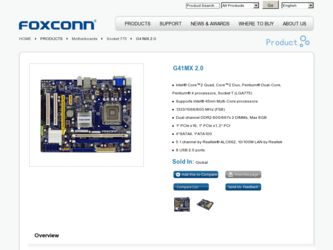 G41MX 2.0 driver download page on the Foxconn site