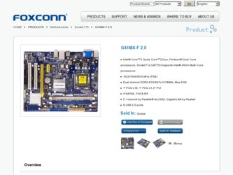 G41MX-F 2.0 driver download page on the Foxconn site